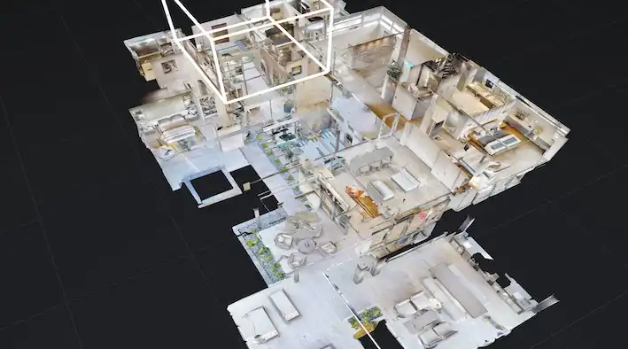 Visualización de plano arquitectónico en 3D para proyectos de diseño por DroneFilms
